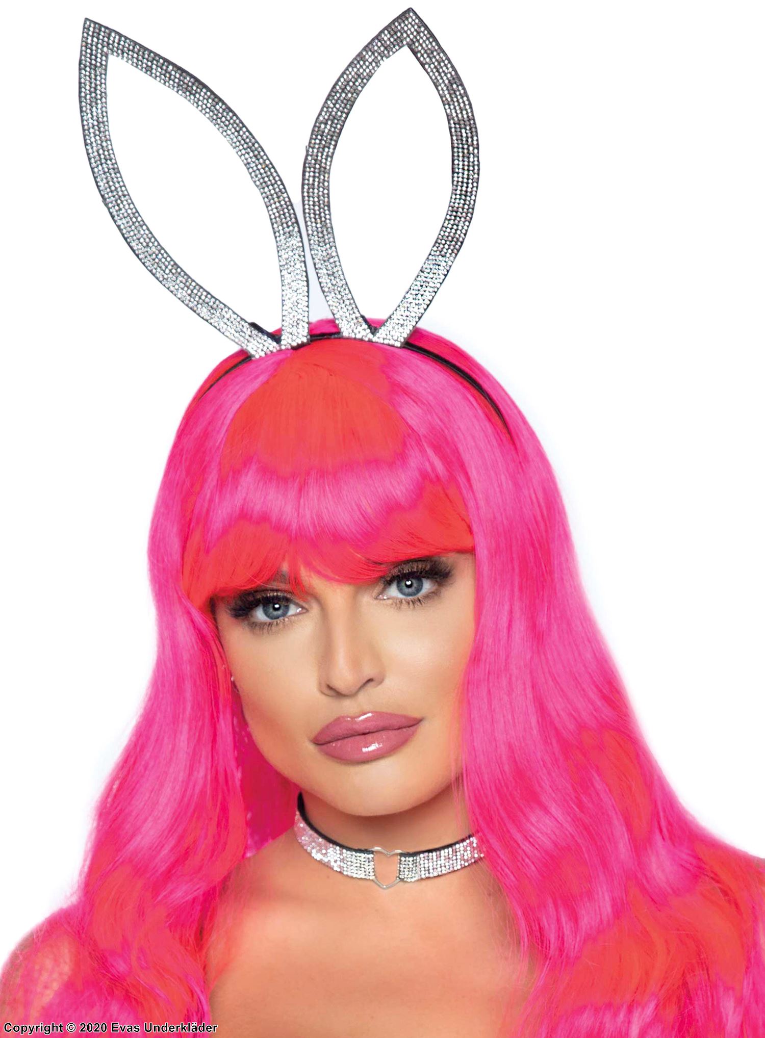 Bunny (woman), costume headband, rhinestones, big ears